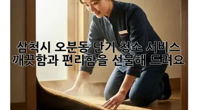 삼척시 오분동 단기 청소 서비스: 깨끗함과 편리함을 선물해 드려요! ✨